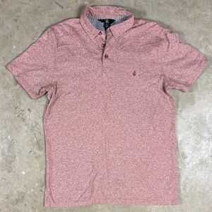 Volcom Men's Medium Heathered Red Polo Shirt